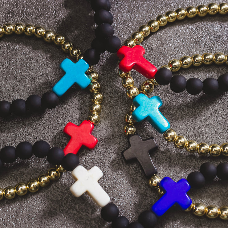 Cross Bracelet Black/Blue