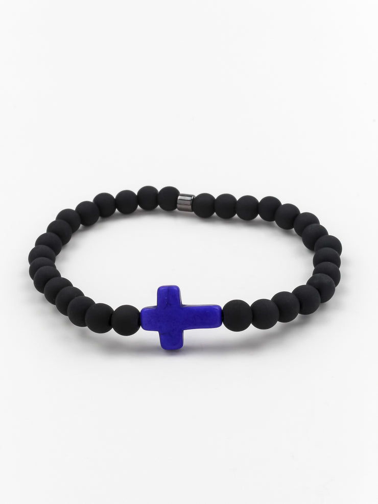 Cross Bracelet Black/Blue
