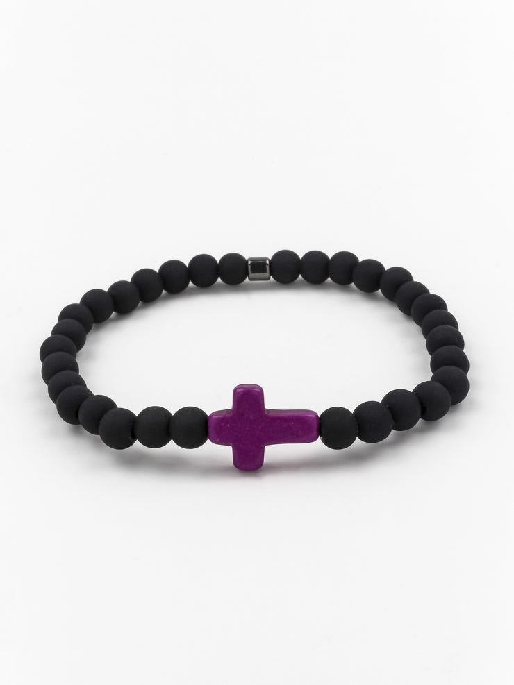Cross Bracelet Black/Purple