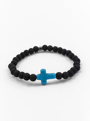 Cross Bracelet Black/Turquoise