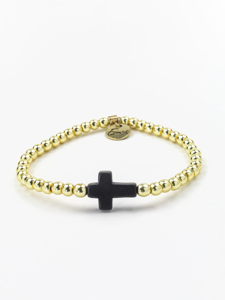 Cross Bracelet Gold/Black