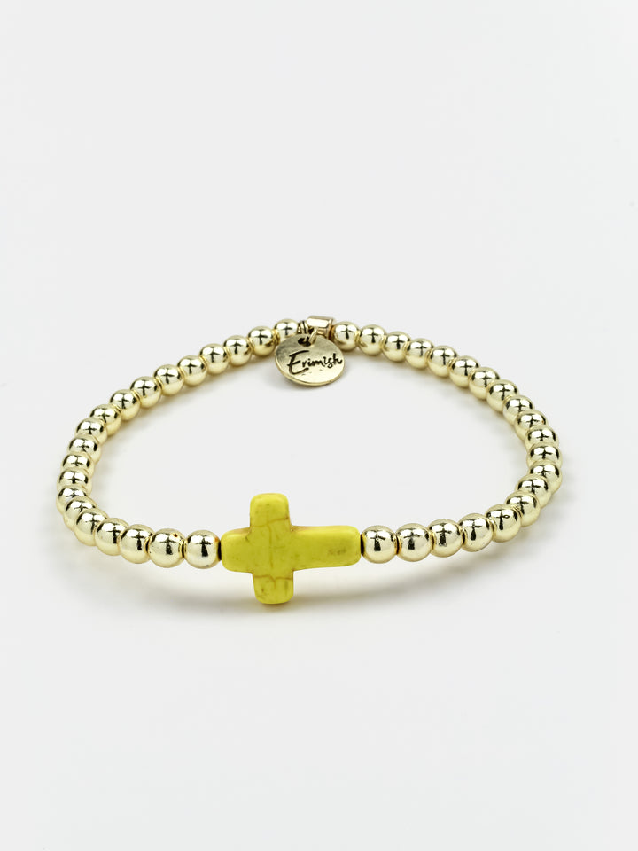 Cross Bracelet Yellow - Erimish