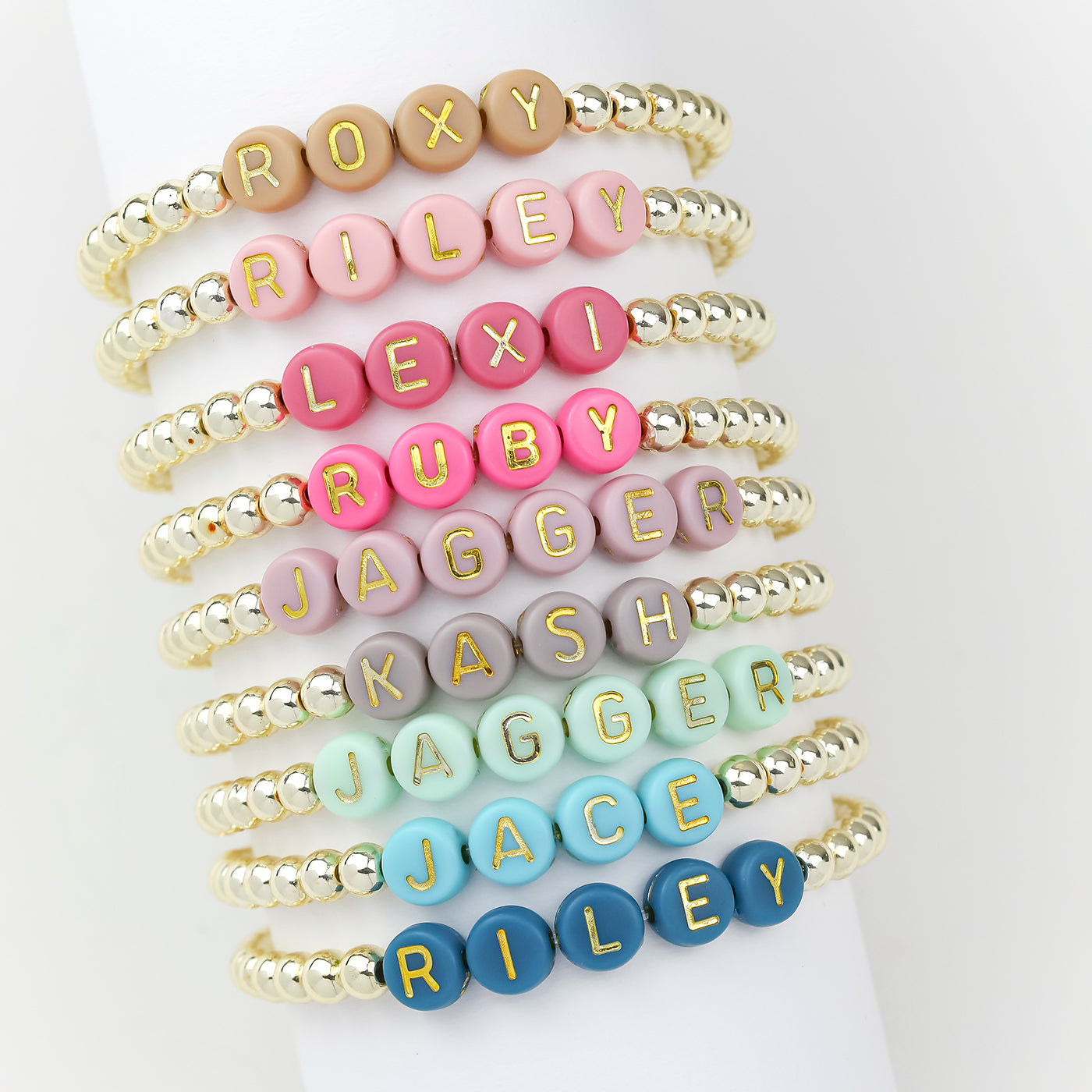 Name Bead Bracelet, Customized Name Bracelet, Gold Bead Bracelets - Etsy