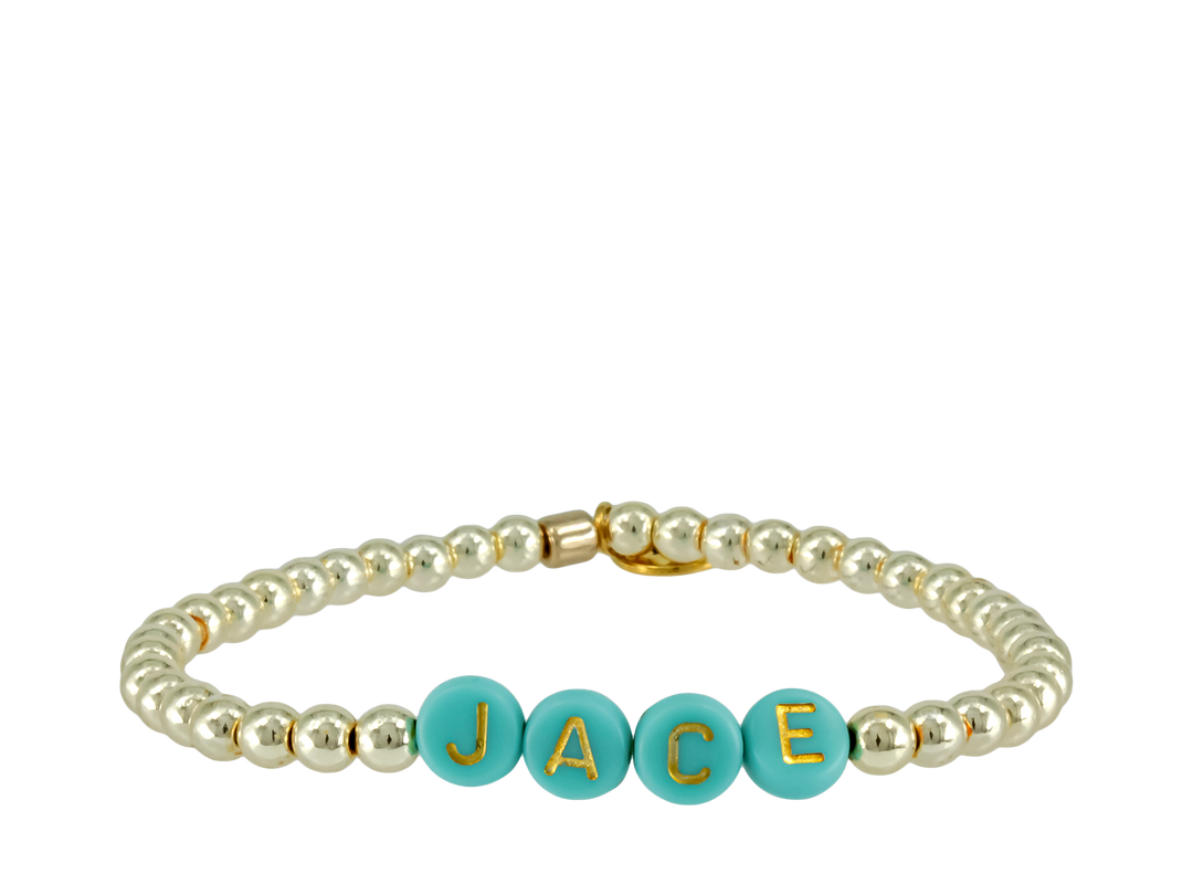 Beaded Name Bracelet Personalized Name Bracelet Clear Letter Bead