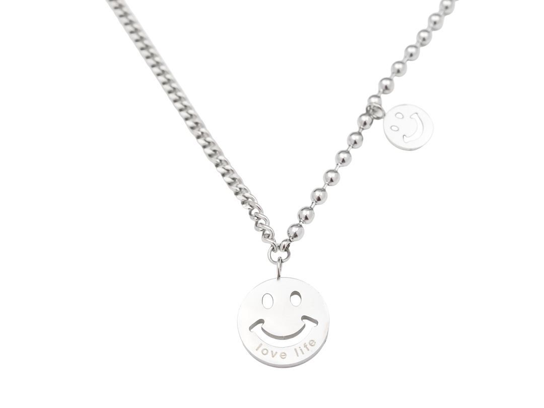 Double Smile Necklace Silver