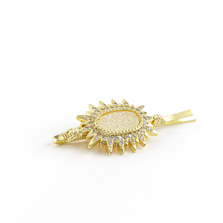 Druzy White Hair Gem