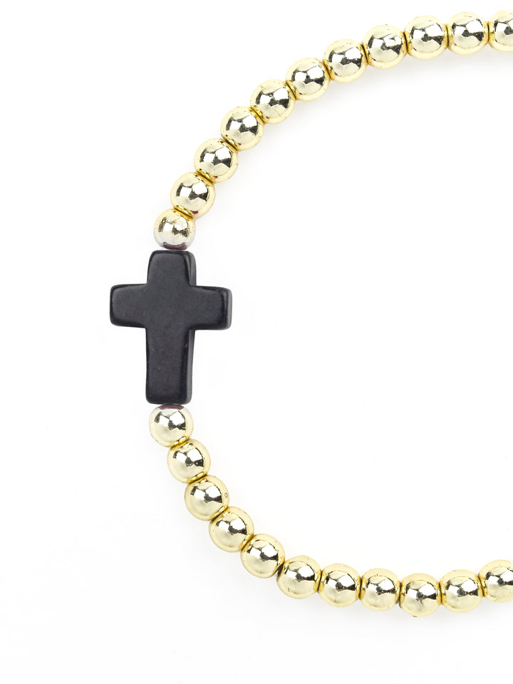 Cross Bracelet Gold/Black