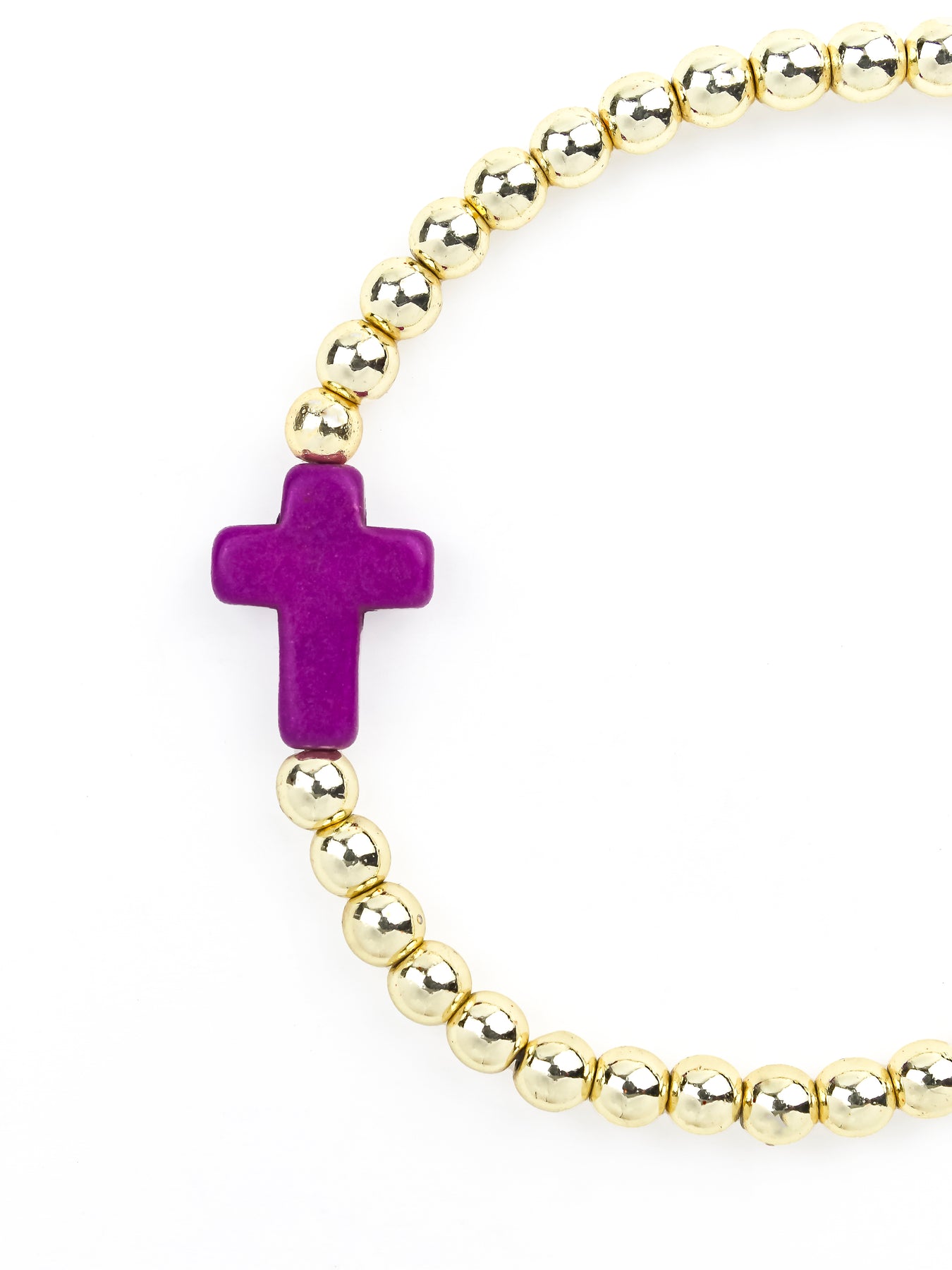 Cross Bracelet Gold Purple