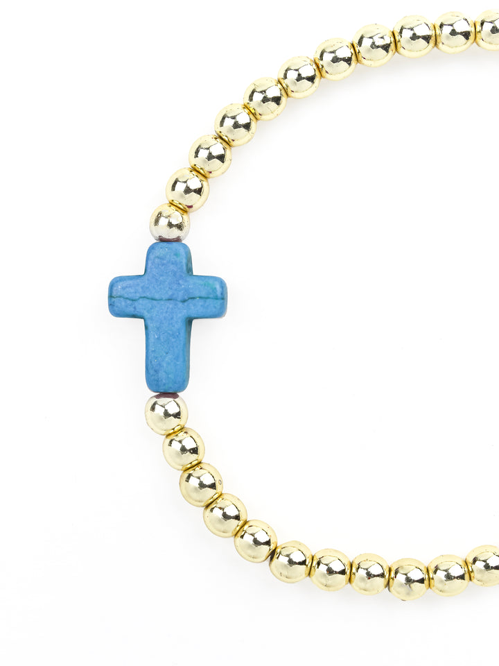 Cross Bracelet Gold/Turquoise