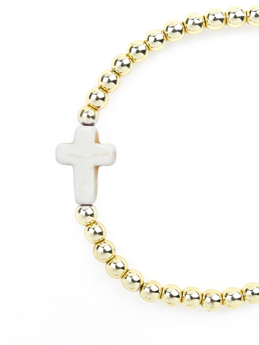 Cross Bracelet Gold/Cream