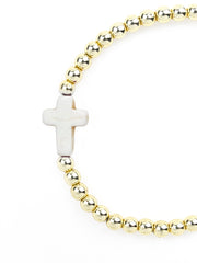 Cross Bracelet Gold/Cream