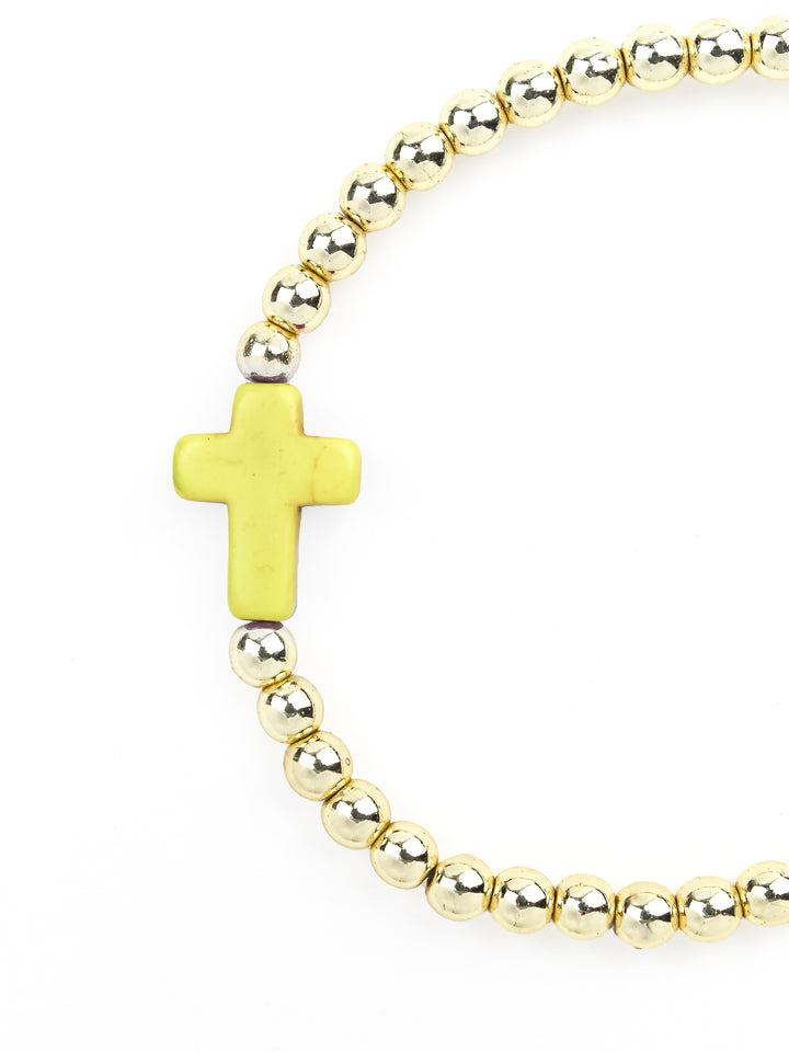 Cross Bracelet Yellow - Erimish