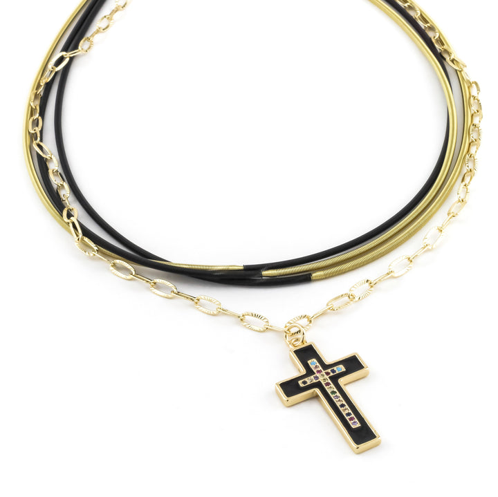Midnight Cross Black Necklace