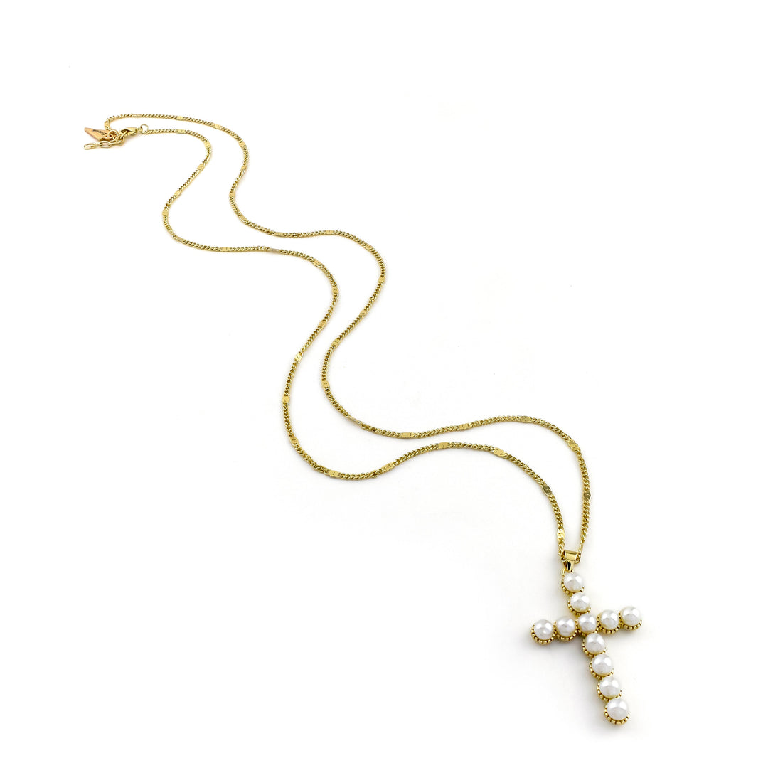 Pearl Cross Necklace - Erimish