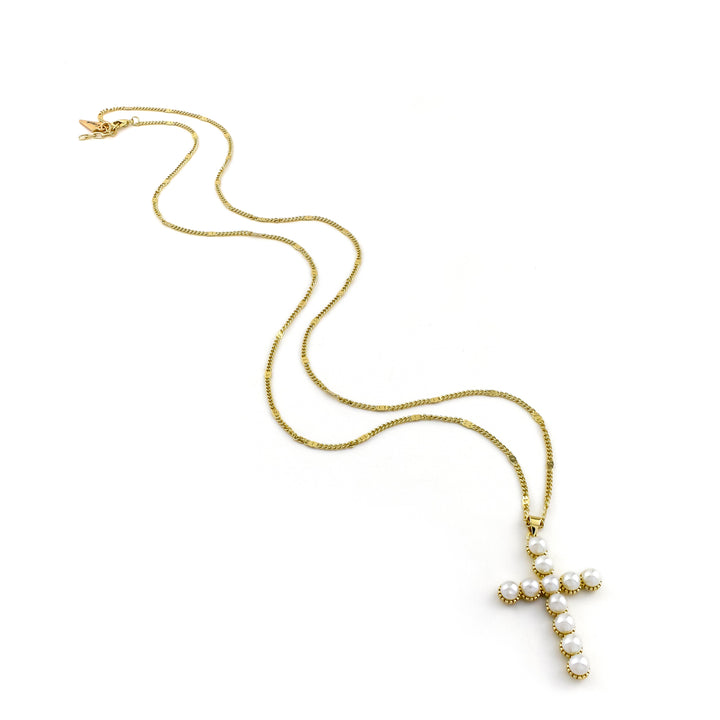Pearl Cross Necklace - Erimish