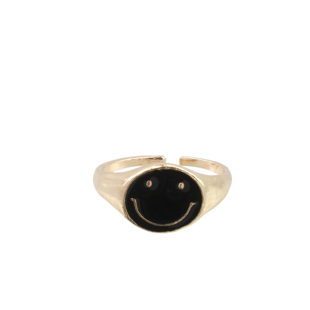 Smiley Ring Black - Erimish