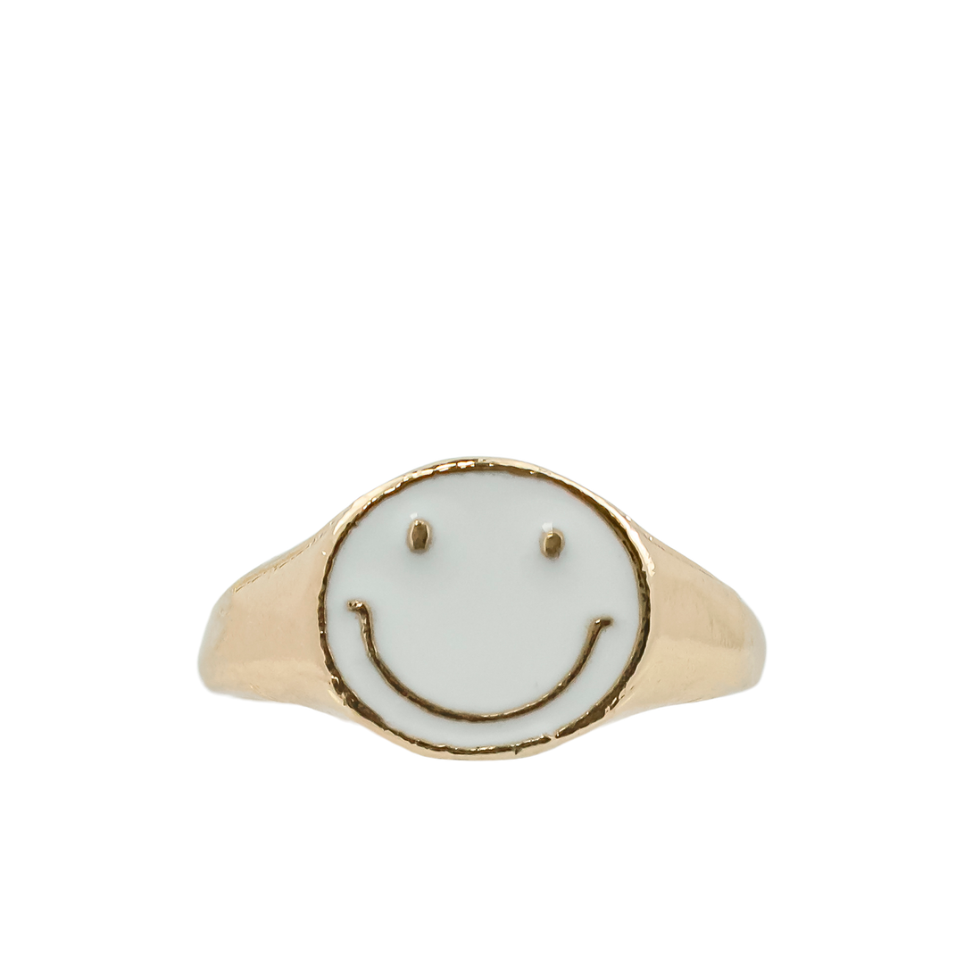 Smiley Ring White